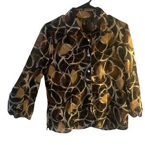 Pre Owned Women’s Sere Nade Button Up Blouse Sz Sm Festive Comfy Style Upscale